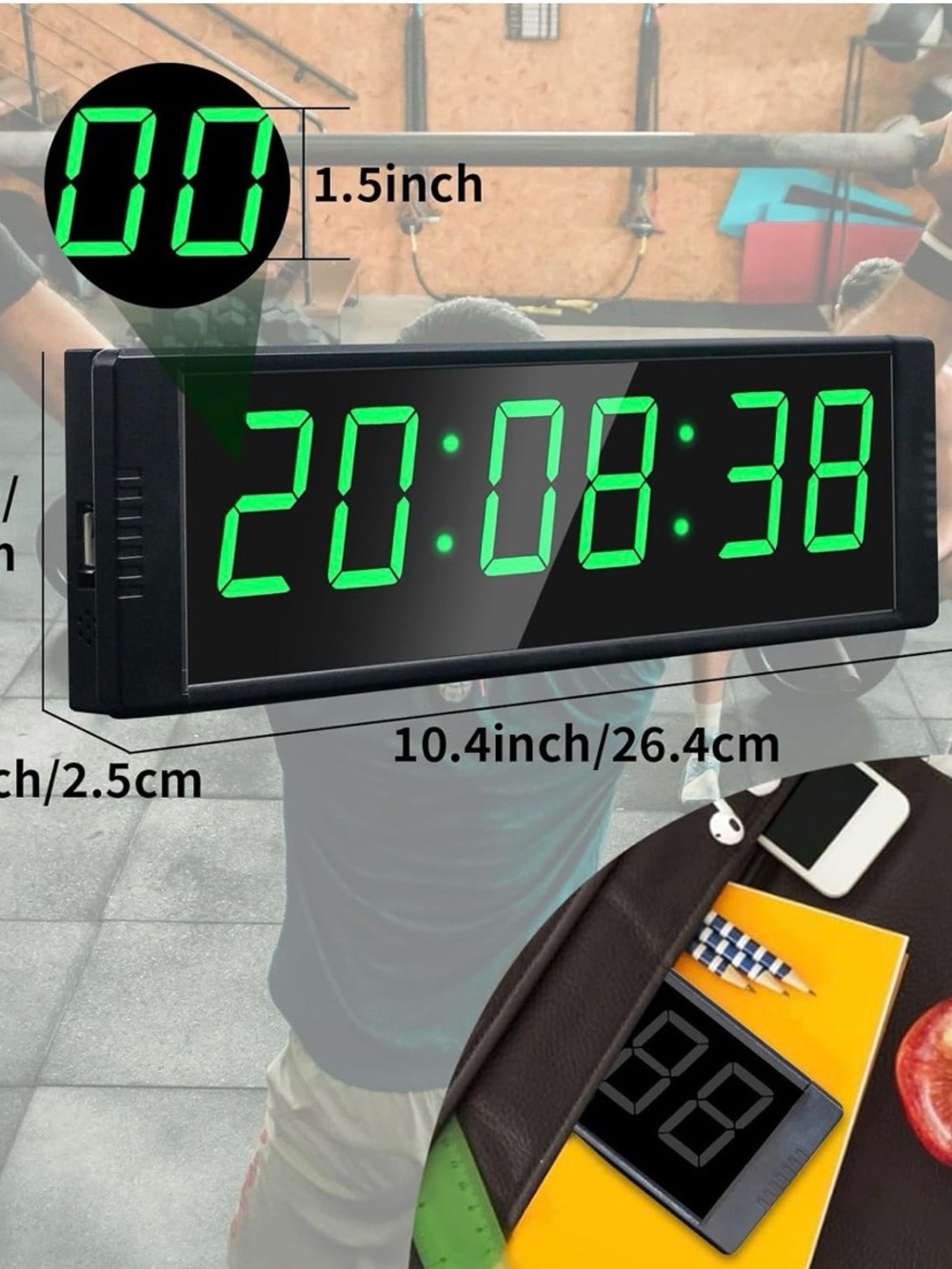 Large LED Gym Timer with Remote Control - Picture 5 of 6